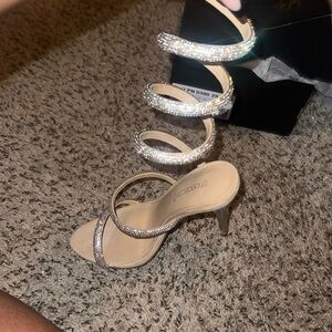 Lace up heels 
Silver 
Shoes dazzle 
8.5